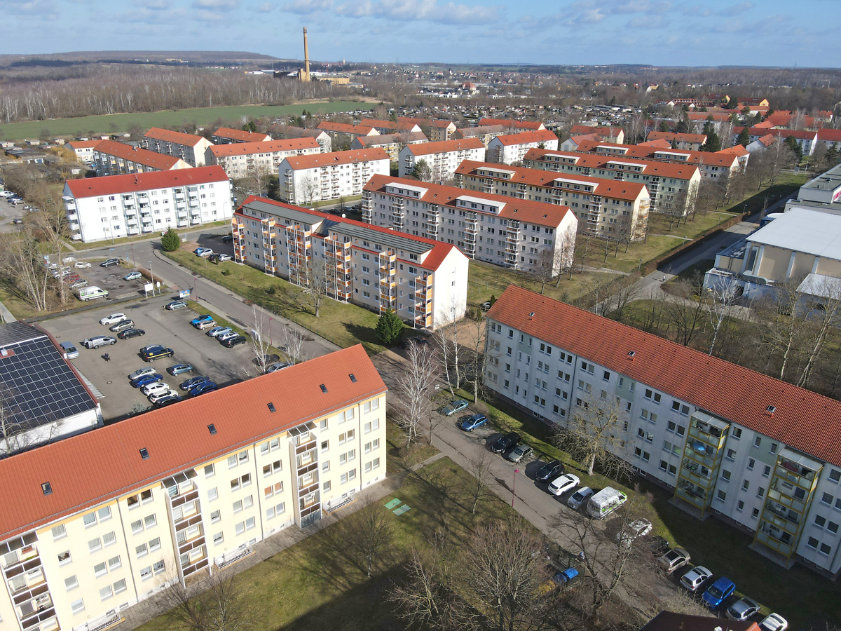 Luftbild über Wohngebiet